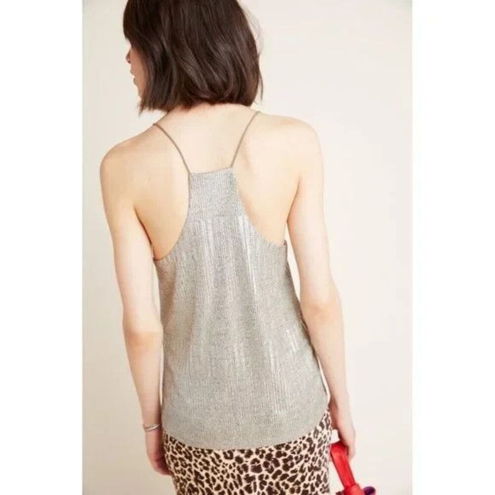 Women's Anthropologie Bishop and Young Tessa Cami Top Metallic Gold Racerback M - Picture 5 of 10